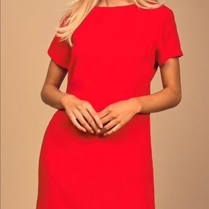 Lulu’s Red Shift Dress, L - Brand New w/ Tag